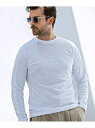 1PIU1UGUALE3 RELAX 1PIU1UGUALE3 RELAX コンビネーションロゴロングTシャツ シフォン トップス カットソー・Tシャツ グレー ネイビー ピンク ホワイト ブラック【送料無料】
