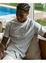 1PIU1UGUALE3 RELAX 1PIU1UGUALE3 RELAX コンビネーションロゴ半袖Tシャツ シフォン トップス カットソー・Tシャツ ブラック グレー ネイビー ピンク ホワイト【送料無料】