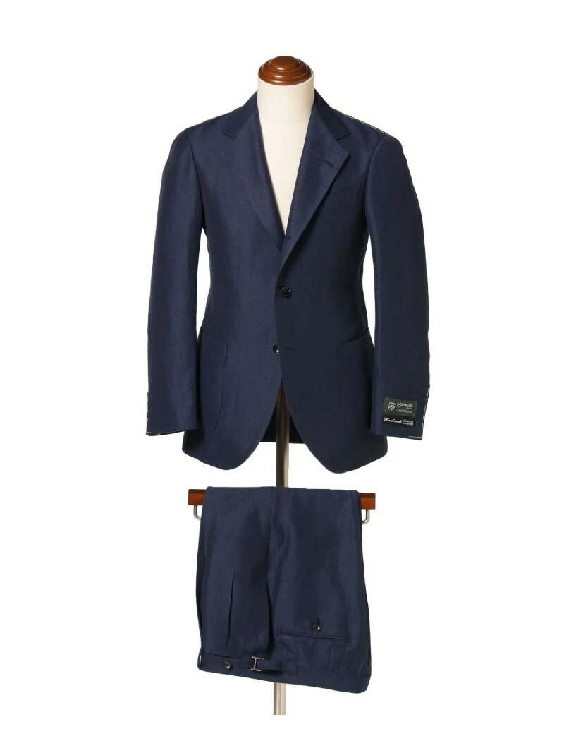 BEAMS F HANDMADE DORMEUIL リネンウール ソリッド スーツ ビームス メン スーツ・フォーマル セットアップスーツ ブルー【送料無料】