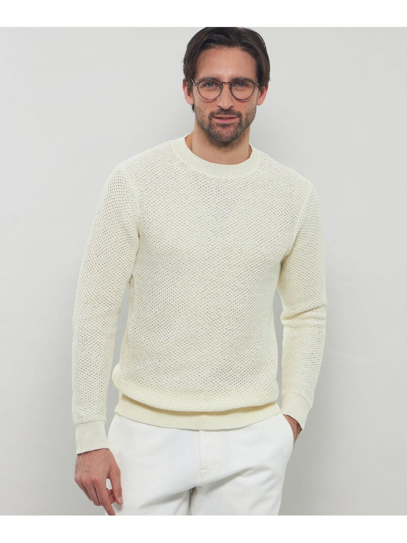 MACKINTOSH LONDON ギマコットンクルーネックニット マッキントッシュ ロンドン トップス ニット パープル イエロー ブラウン ネイビー【送料無料】
