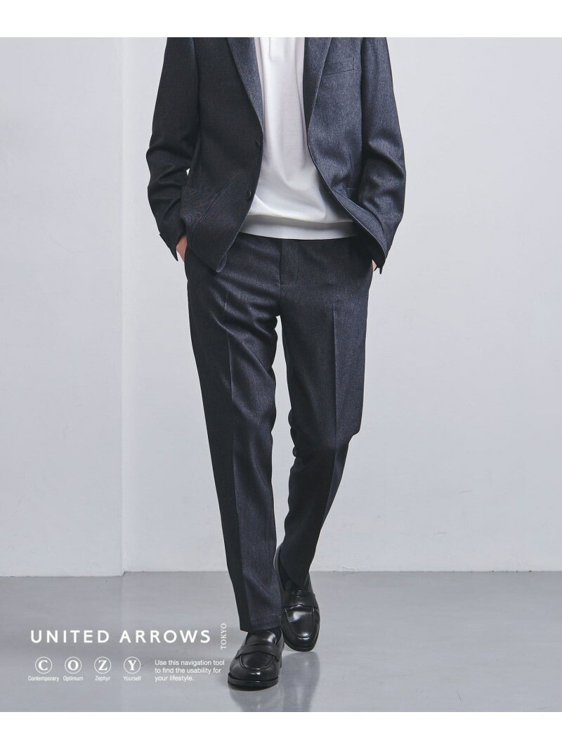 【SALE／60%OFF】UNITED ARROWS テック デニムライク ノープリーツ スラックス UA COZY -撥水・ウォッシャブル- ユナイテッドアローズ アウトレット スーツ・フォーマル スーツパンツ ネイビー【RBA_E】【送料無料】