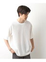 THE SHOP TK 楊柳ボーダー半袖Tシャツ【洗濯機OK】 ザ ショップ ティーケー トップス カットソー・Tシャツ ブラック ホワイト【送料無料】