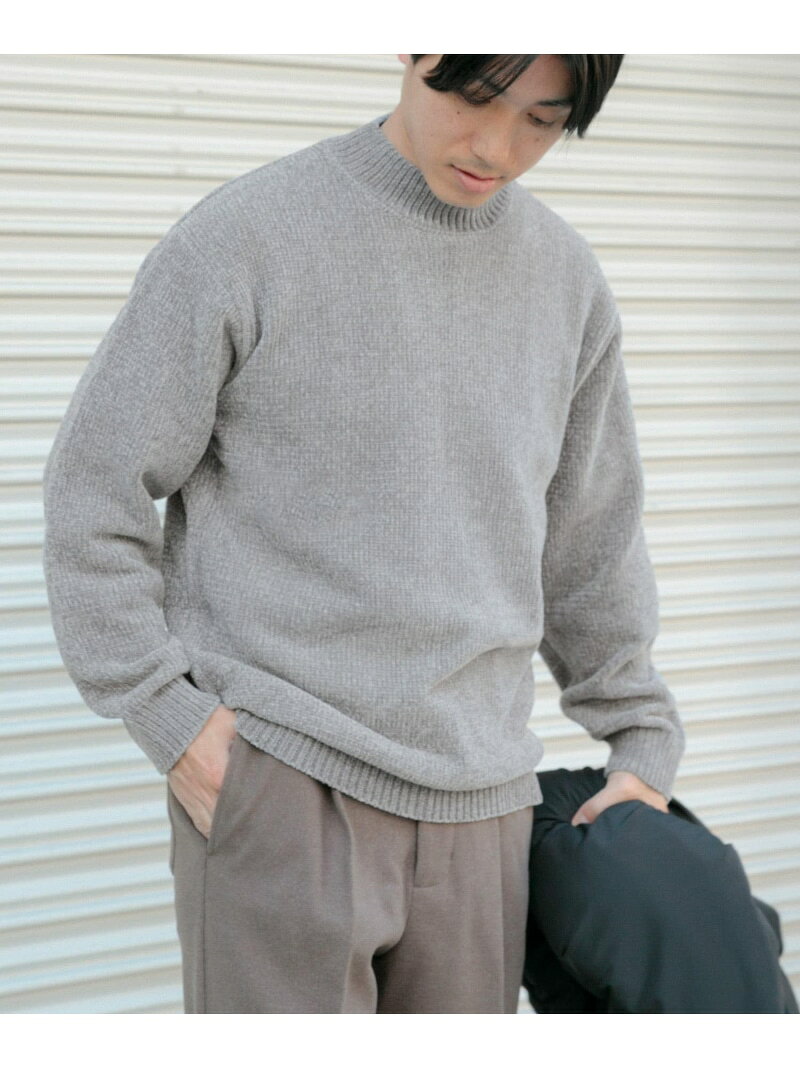 【SALE／60%OFF】URBAN RESEARCH ITEMS モールモックネックプルオーバーニット アーバンリサーチアイテムズ トップス ニット ネイビー グレー ホワイト ブラウン【RBA_E】