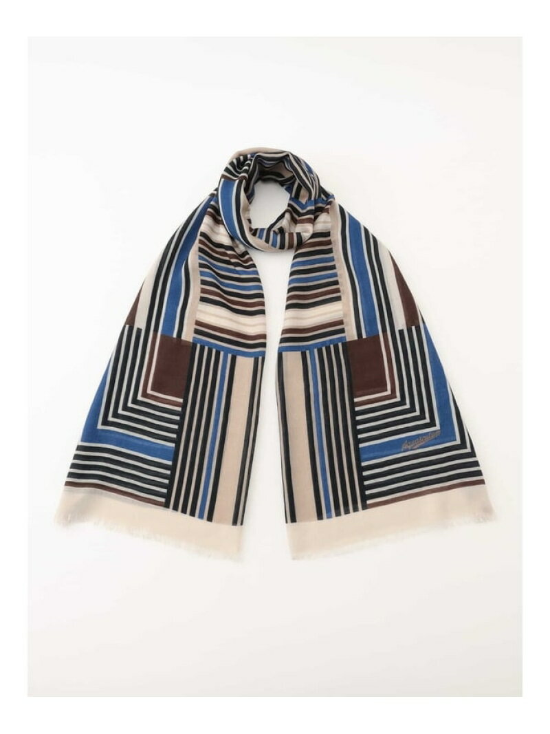 アクアスキュータム Aquascutum MEN Club Check Wool Print Stole アクアスキュータム ファッション雑貨 マフラー・ストール・ネックウォーマー ネイビー【送料無料】