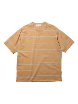 【SALE/50%OFF】B:MING LIFE STORE by BEAMS B:MING by BEAMS / ボーダー シルケット ビッグ クルーネック Tシャツ BEAMS ビームス ビーミング ライフストア バイ ビームス カットソー Tシャツ オレンジ イエロ【RBA_E】
