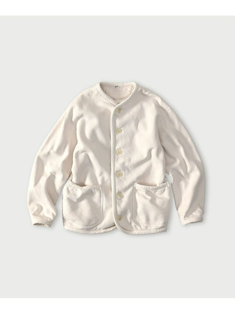 45R ヘリテージ裏毛の908バインダーカーデ フォーティファイブアール トップス カーディガン ホワイト【送料無料】