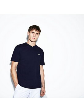 【SALE／30%OFF】LACOSTE ワンポイントロゴテニスVネックTシャツ ラコステ カットソー スウェット ホワイト ブラック ネイビー【RBA_E】【送料無料】