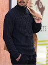 Retro Engine Retro Engine/(M)RTEG 23Cable Turtle knit アダムスジャグラー トップス ニット ブラック ホワ...