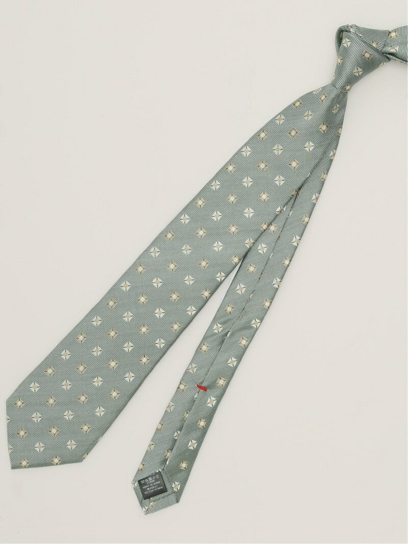 m.f.editorial セッテピエゲ シルク小柄 レギュラータイ 8.0cm幅 タカキュー スーツ・フォーマル ネクタイ・蝶ネクタイ ブルー グリーン【送料無料】