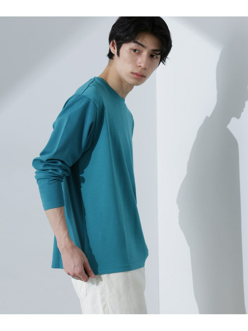 【SALE／30%OFF】NANO universe 2トーンシルケットTシャツ 長袖 ナノユニバース トップス カットソー・Tシャツ グレー ブルー カーキグリーン【RBA_E】【送料無料】