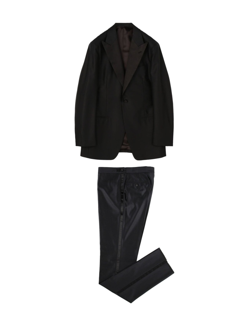 TOMORROWLAND MEN ウールドスキン ピークドラペル タキシード トゥモローランド スーツ・フォーマル セットアップスーツ ブラック【送料無料】