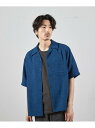 【SALE/50%OFF】RATTLE TRAP ワッフルカチオンオープンカラー半袖シャツ メンズ ビギ トップス シャツ・ブラウス ネイビー【RBA_E】【送料無料】