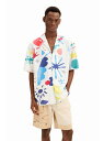 【SALE/30%OFF】Desigual 水彩画 シアサッカー リゾートシャツ デシグアル トップス シャツ・ブラウス ホワイト【RBA_E】【送料無料】(4)