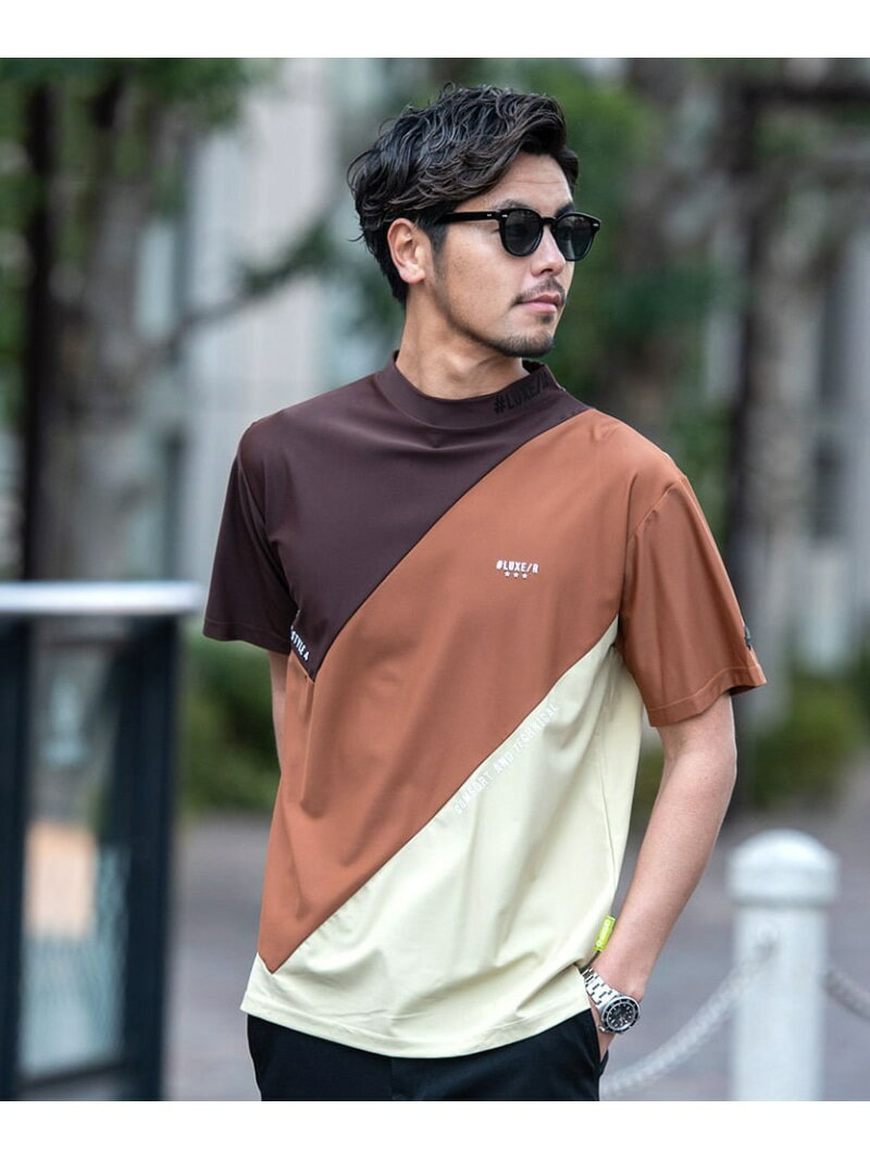 楽天市場】モックネック ゴルフ 半袖(ブランドLUXE/R)(メンズ 楽天市場】モックネック ゴルフ 半袖(ブランドLUXE/R)(メンズ