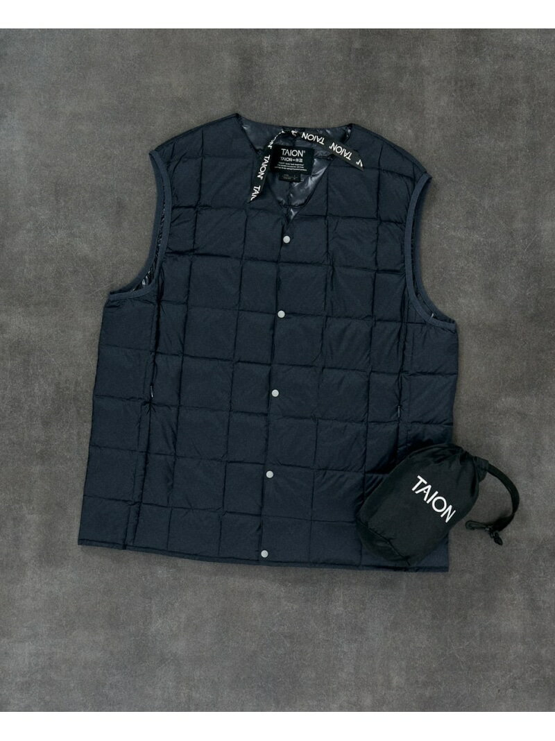 MEN'S MELROSE 【TAION/タイオン】Vネックダウンベスト メンズメルローズ トップス ベスト・ジレ グリーン グレー ブラック ネイビー【送料無料】