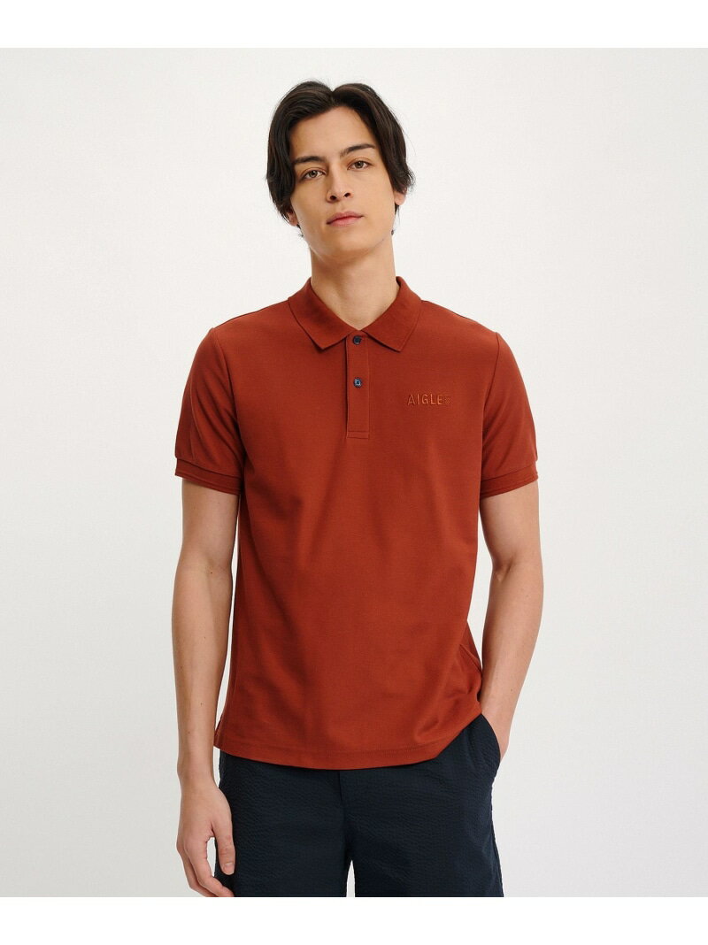 【SALE／20%OFF】AIGLE COOL MAX オーガニックコットン 吸水速乾 半袖ポロシャツ エーグル トップス ポロシャツ ブラック グリーン ブラウン【RBA_E】【送料無料】