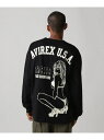 AVIREX 《WEB&DEPOT限定》BLACK SCORPION LONGSLEEVE T-SHIRT / ブラック スコーピオン 長袖Tシャツ アヴィレックス トップス カットソー・Tシャツ ブラック ホワイト グリーン レッド【送料無料】