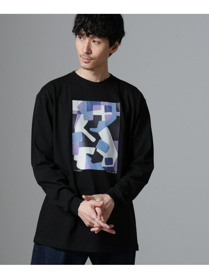 NANO universe 「着るアート」YUTAKA KAWAI ロングスリーブTEE ナノユニバース トップス カットソー・Tシャツ ホワイト ブラック【送料無料】