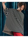 ANGENEHM mt9525-Ripple fabric switching design oversized T-shirt Tシャツ カンビオ トップス カットソー・Tシャツ【送料無料】