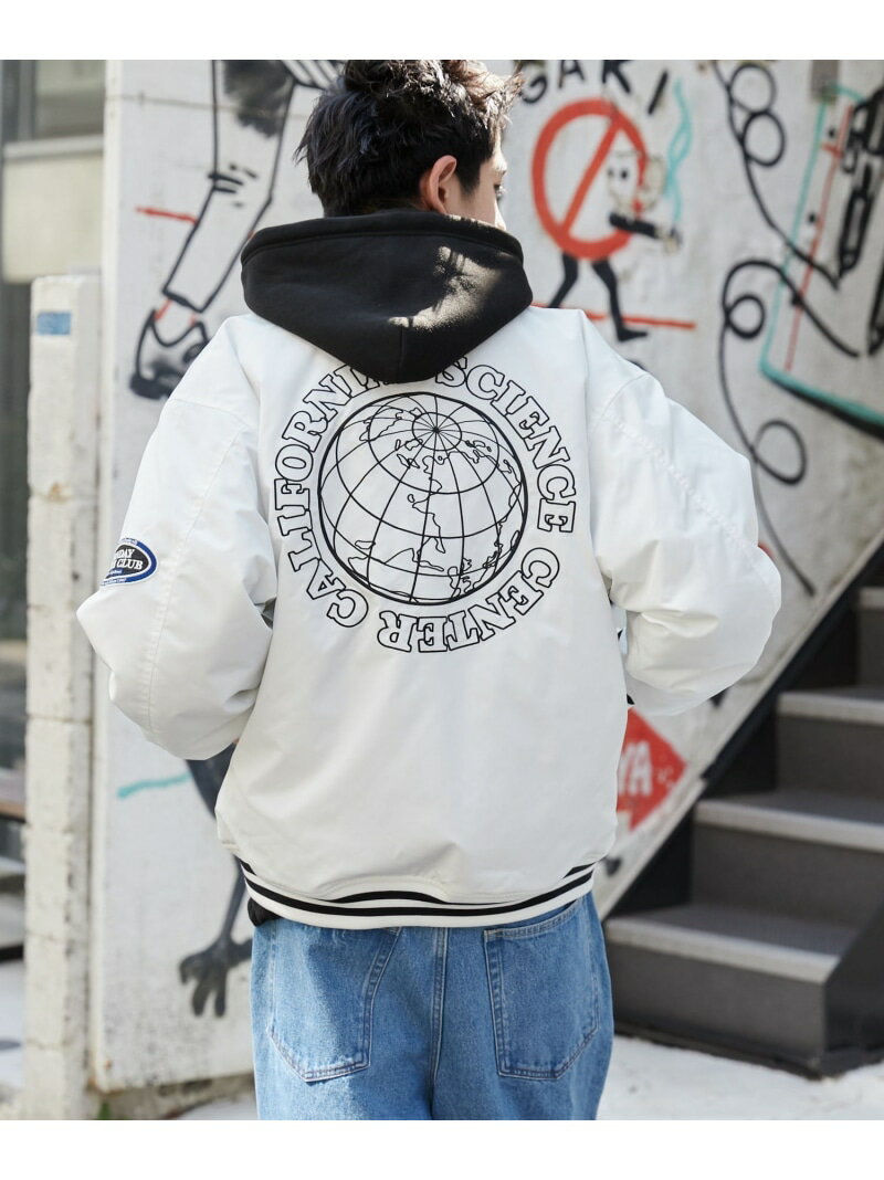 【SALE／28%OFF】WEGO MEN'S パテッドワッペンスタジャン ウィゴー ジャケット・アウター その他のジャケット・アウター ブラック ホワイト ネイビー【RBA_E】【送料無料】