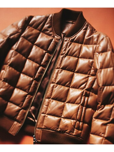 J. Press Sheep Leather Down Blouson JROVYW0206: Brown J. Press Sheep Leather Down Blouson JROVYW0206: Brown