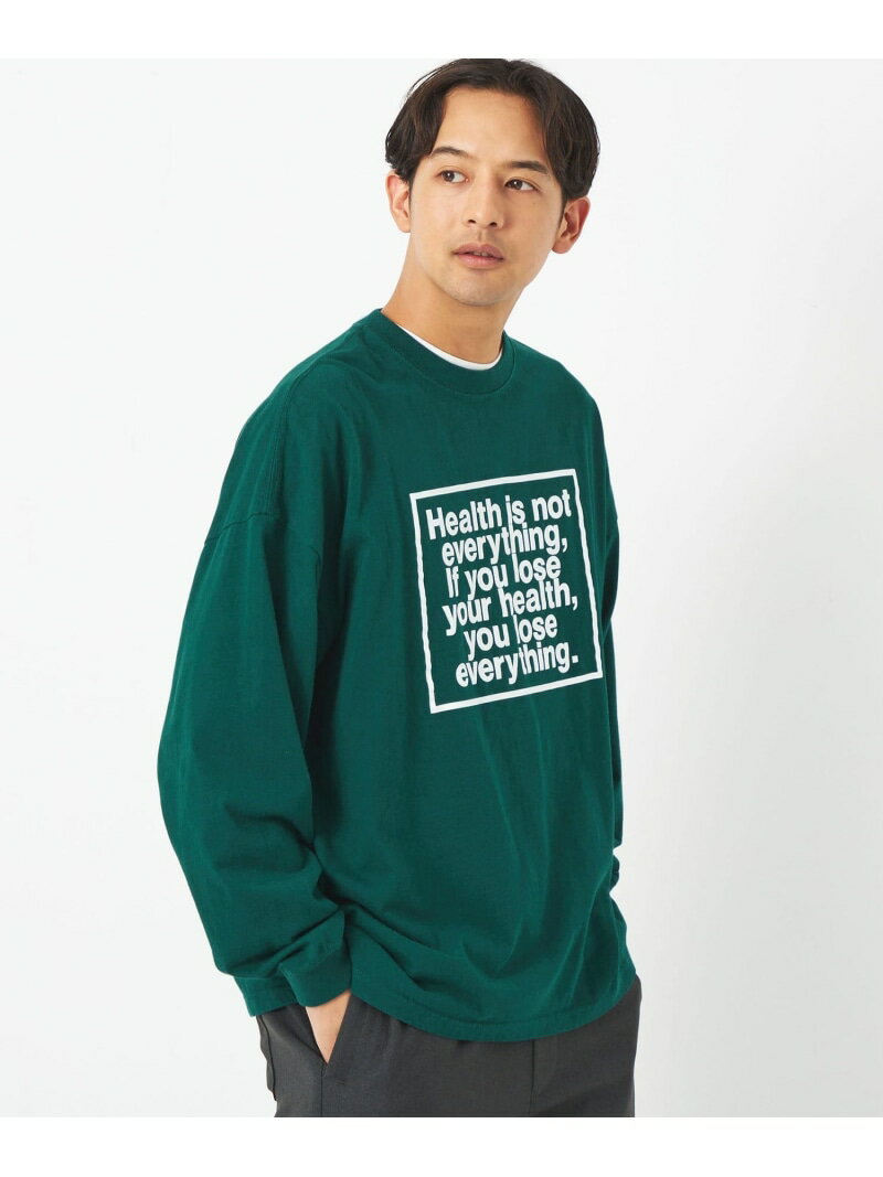 【SALE／30%OFF】UNITED ARROWS green label relaxing ＜OAFISH＞HEALTH プリント 長袖 Tシャツ ユナイテッドアローズ アウトレット トップス カットソー・Tシャツ グリーン【RBA_E】【送料無料】