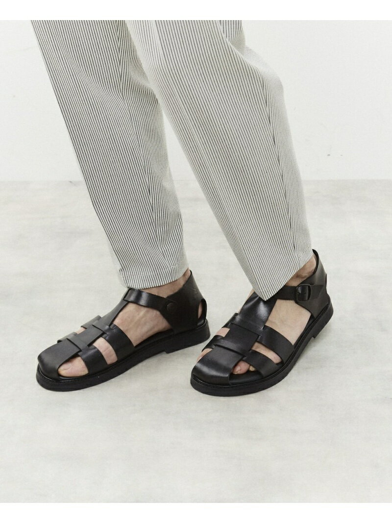 【SALE／30%OFF】MEN'S MELROSE MAURO de BARI レザーグルカサンダル メンズメルローズ シューズ・靴 サンダル ブラック【RBA_E】【送料無料】(4)