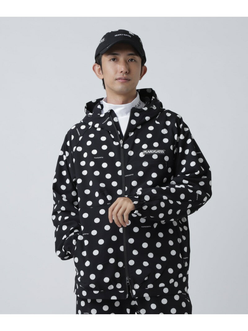 PEARLY GATES Peストレッチサッカー フルジップフーディ ＜ランダムドット柄＞ パーリーゲイツ ジャケット・アウター ブルゾン・ジャンパー ネイビー【送料無料】