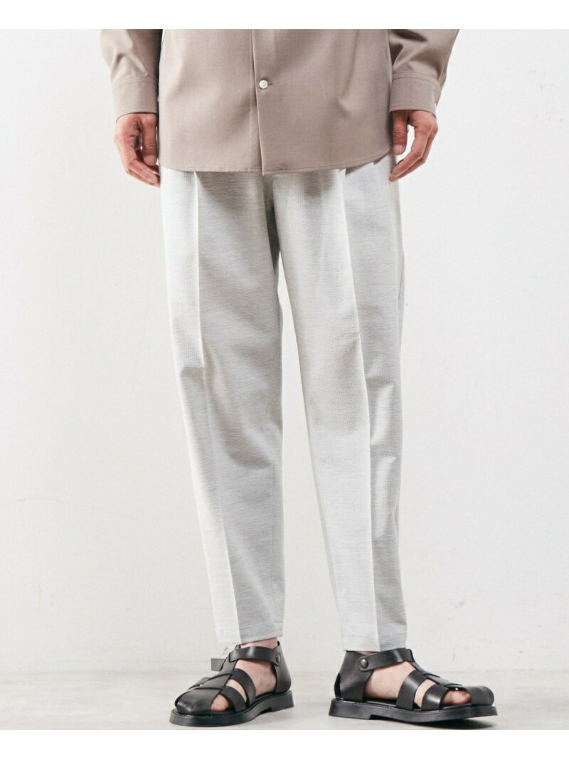 【SALE/50%OFF】MEN'S MELROSE ミントサッカーツータックリラックステーパードパンツ メンズメルローズ パンツ その他のパンツ グレー【RBA_E】【送料無料】