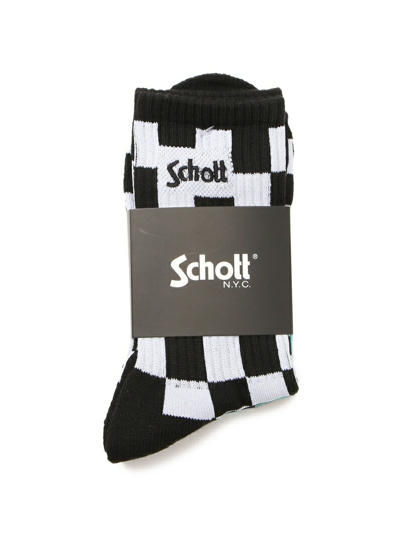 【SALE／50%OFF】Schott CHECKER SOCKS/チェッカーソックス ショット 靴下・レッグウェア 靴下【RBA_E】