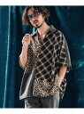 ANGENEHM mhs2322-Switching design poncho shirt ポンチョシャツ カンビオ トップス シャツ・ブラウス【送料無料】