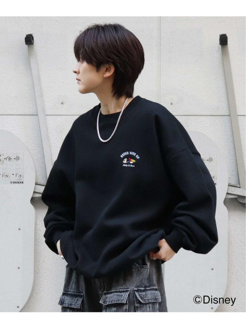 Confirm (M)ミッキーワンポイント刺繍スウェット コンファーム トップス パーカー・フーディー グレー ネイビー ホワイト ブラック【送料無料】