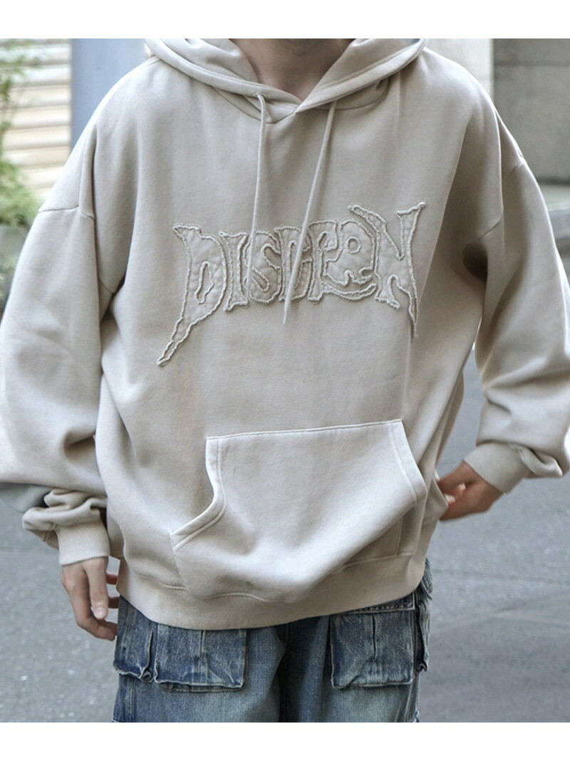 Confirm (M)カットオフロゴパーカー コンファーム トップス パーカー・フーディー ブラウン ベージュ【送料無料】