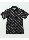 【SALE/57%OFF】LUXEAKMPLUS (M)LUXEAKMPLUS/総柄ロゴ半袖ポロシャツ シフォン トップス ポロシャツ ブラック【RBA_E】【送料無料】