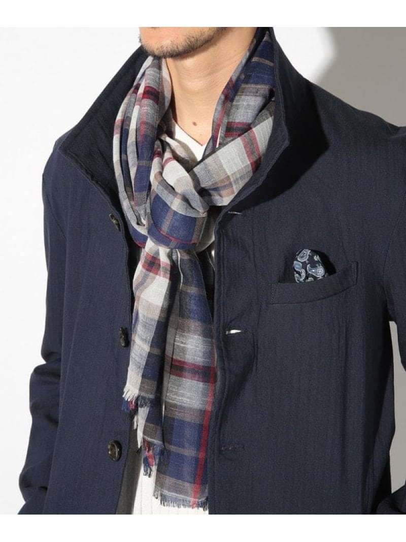 UNION STATION チェック柄ストール メンズ ビギ ファッション雑貨 マフラー・ストール・ネックウォーマ..
