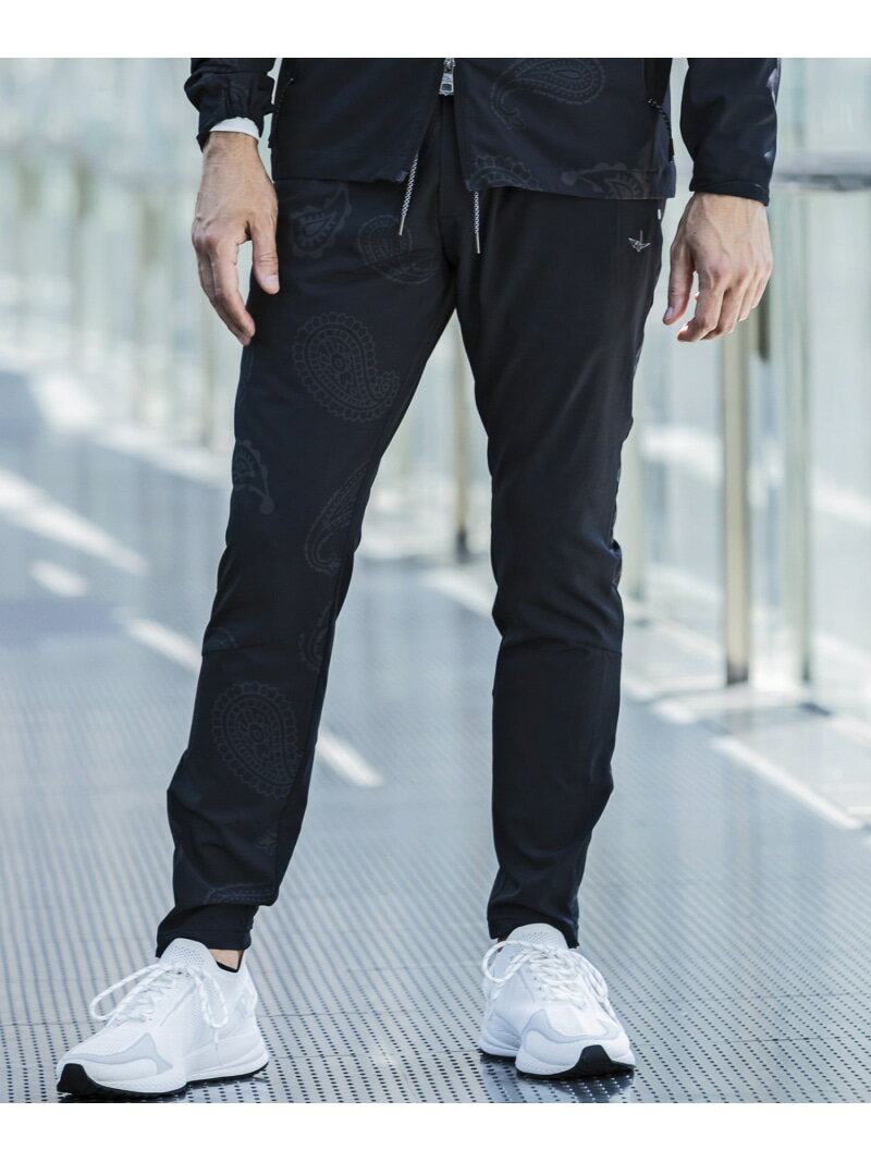 【SALE／30%OFF】1PIU1UGUALE3 RELAX 1PIU1UGUALE3 RELAX クレイジーカモランニングロングパンツ シフォン パンツ ジャージ・スウェットパンツ ブラック ホワイト【RBA_E】【送料無料】