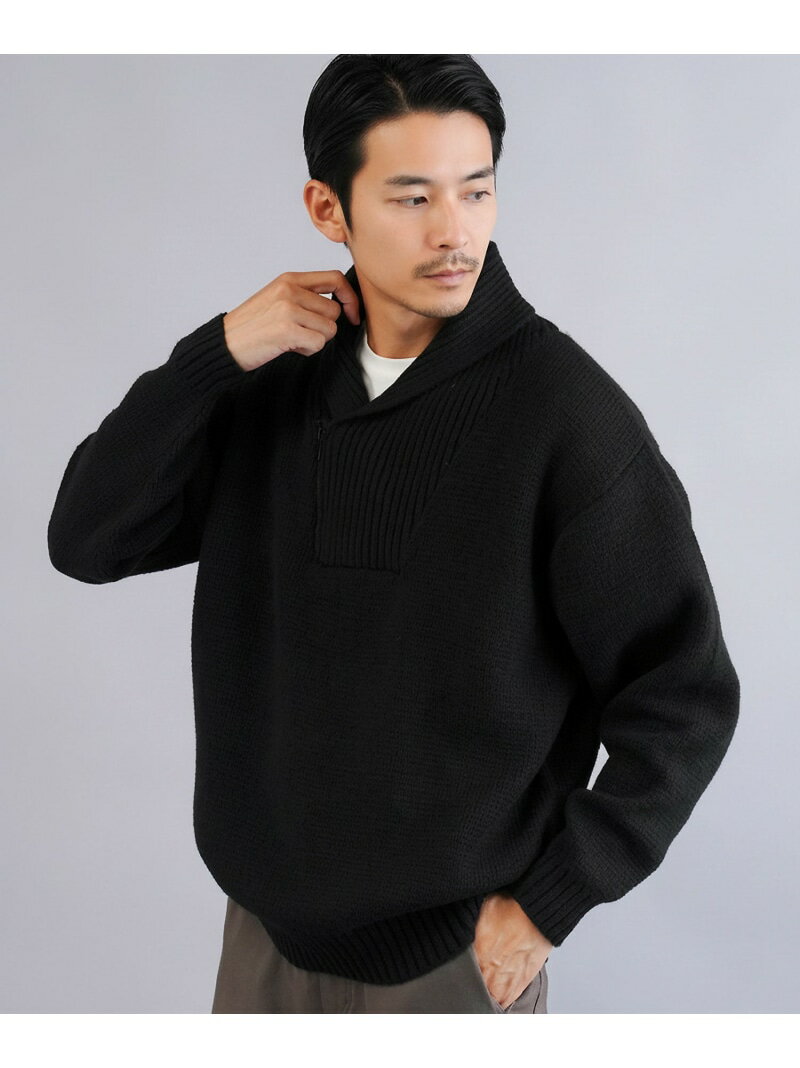 【SALE/33%OFF】JIGGYS SHOP SELECT ショールカラーハーフジップあぜ編みニットセーター 25AW ウォッシャブル ジギーズショップ ト...