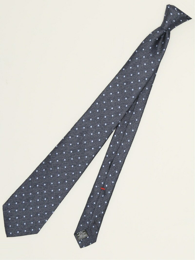 【SALE／35%OFF】m.f.editorial セッテピエゲ シルクドット柄 レギュラータイ 8cm幅 タカキュー スーツ・フォーマル ネクタイ・蝶ネクタイ レッド グレー ネイビー【RBA_E】【送料無料】