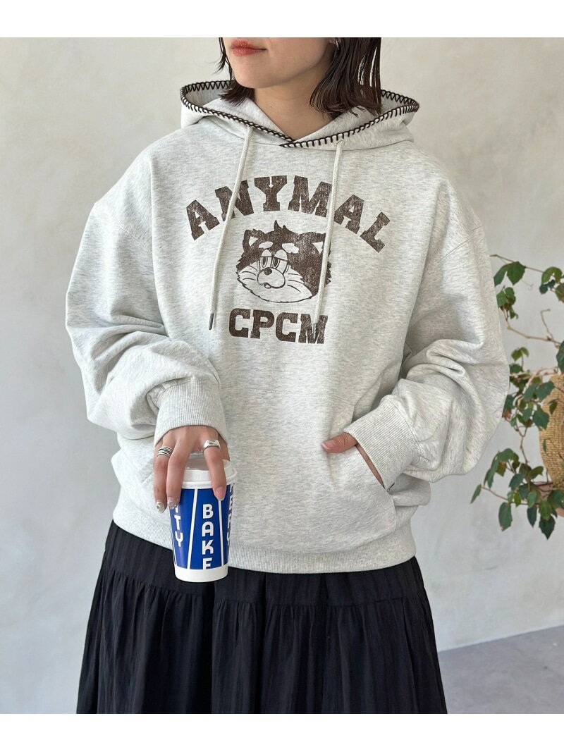 CPCM 【ANYMAL】マスコットキャラパーカー シーピーシーエム トップス カットソー・Tシャツ ホワイト ネイビー【先行予約】*【送料無料】
