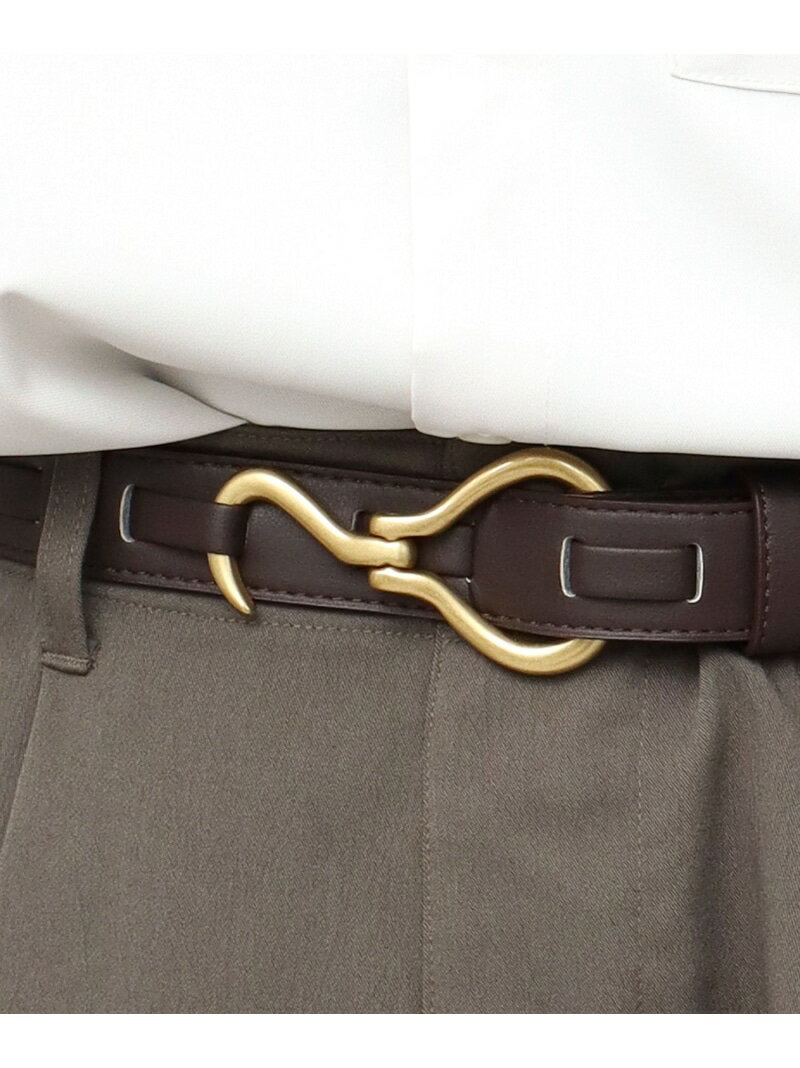 glabella ベルト メンズ おしゃれ フック型 バックル シンプル かっこいい グラベラ エー.エム.エス. ファッション雑貨 ベルト ブラウン ブラック ゴールド
