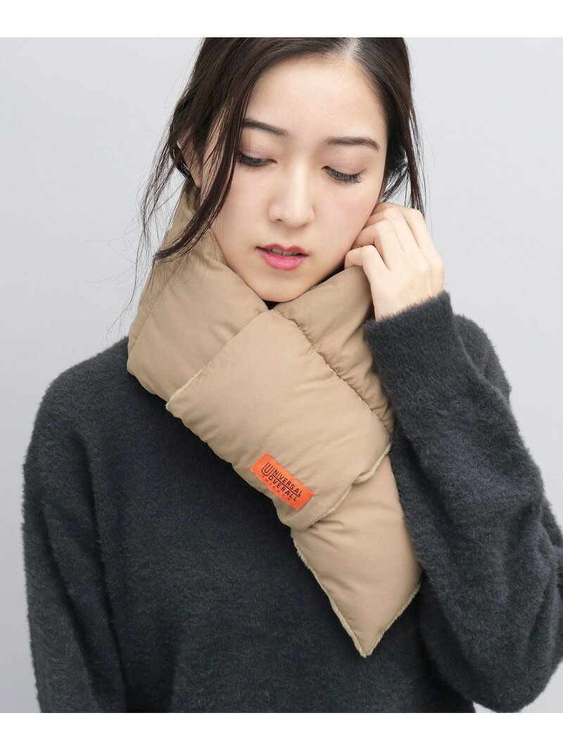 UNIVERSAL OVERALL ストレッチタフタナイロン 裏ボア 差し込み 中綿 ダウンマフラー パッカブル仕様 エ..