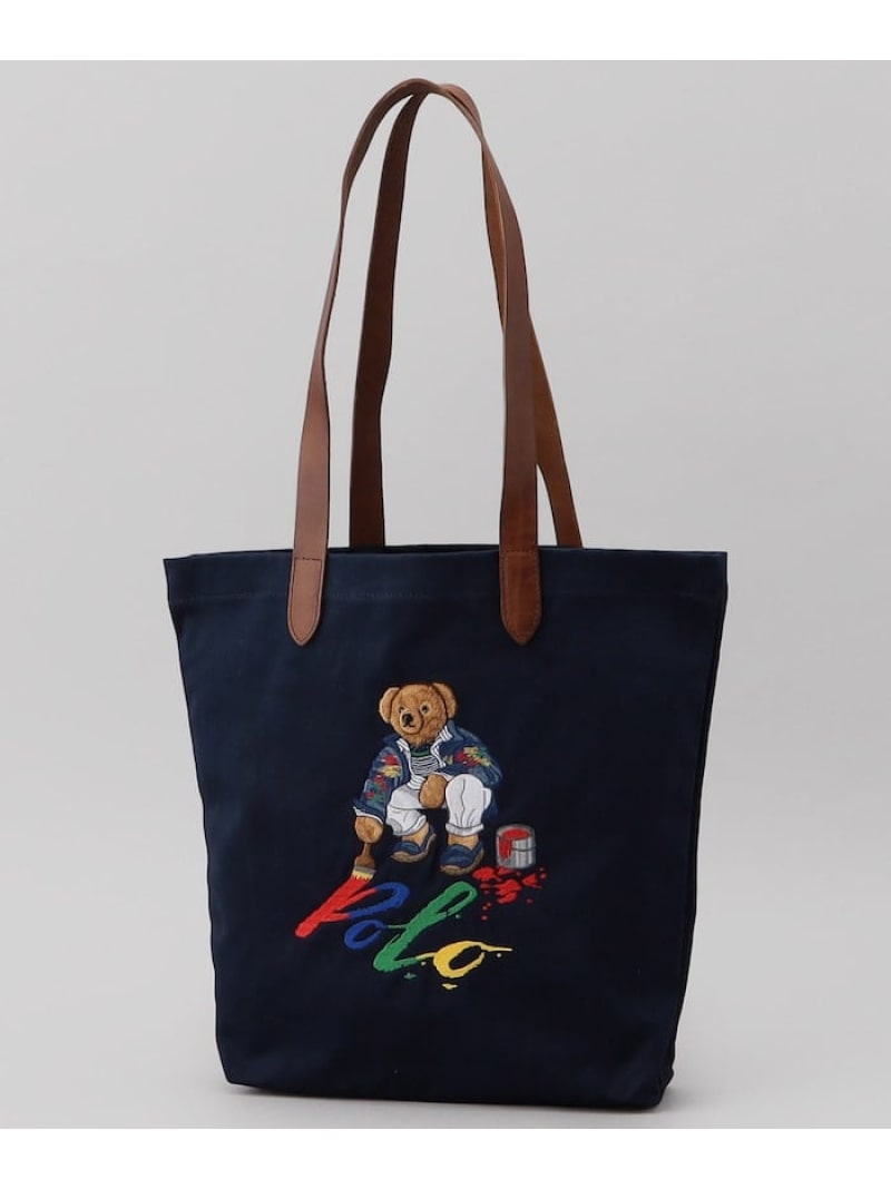 ラルフローレン POLO RALPH LAUREN CANVAS POLO BEAR SHOPPER TOTE フリークスストア バッグ トートバッグ ネイビー【送料無料】