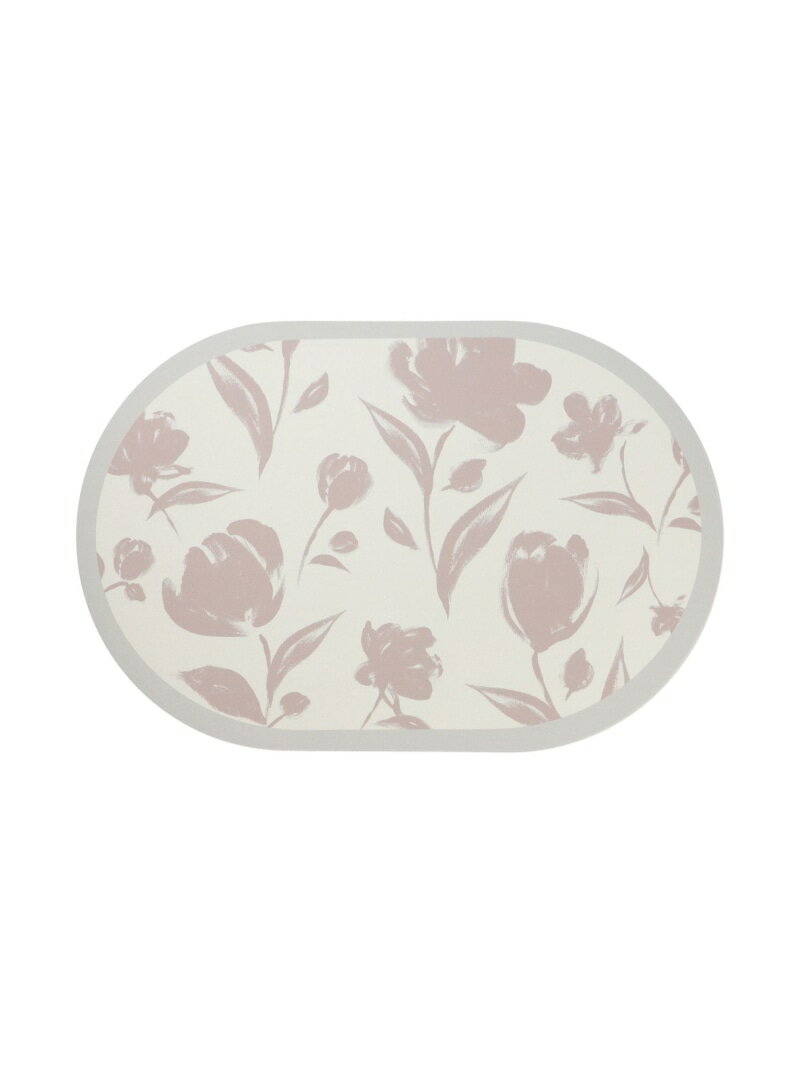 Francfranc 珪藻土入りソフトバスマット 楕円形 ビッグフラワー ベージュ フランフラン インテリア・生活雑貨 タオル ベージュ