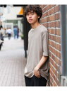 BEAMS HEART MEN リップル フェイクレイヤード Tシャツ(接触冷感) ビームス ハート トップス カットソー・Tシャツ ネイビー ベージュ ホワイト【送料無料】(4)