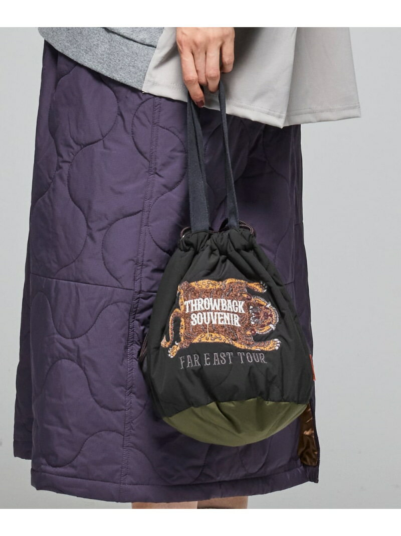 KRIFF MAYER (M)スーベニア刺繍巾着BAG クリフメイヤー バッグ ハンドバッグ ブラウン ブラック ピンク..