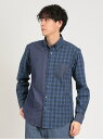 【SALE/50%OFF】TAKA-Q TechDenim クレイジー ボタンダウン長袖シャツ タカキュー トップス シャツ・ブラウス ブルー ネイビー【RBA...