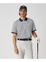 UNITED ARROWS GOLF メンズ マイクロボーダー ポロシャツ ユナイテッドアローズ スポーツ・アウトドア用品 ゴルフグッズ ネイビー グレー【送料無料】
