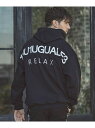 【SALE/10%OFF】1PIU1UGUALE3 RELAX (M)1PIU1UGUALE3 RELAX/USO-21104W バックロゴプリント裏起毛プルオーバーパーカー シフォン トップス パーカー・フーディー ホワイト ブラック レッド ブルー グレー ネイビー【RBA_E】【送料無料】