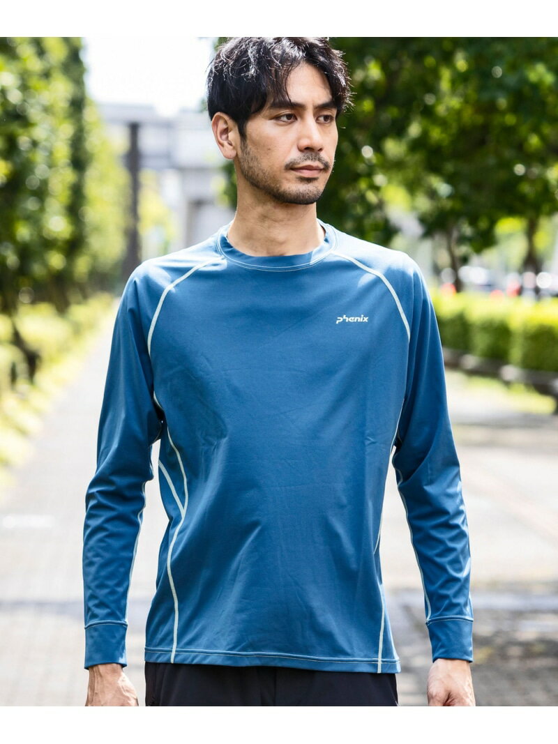 【SALE／30%OFF】phenix phenix outdoor クルーネック長袖Tシャツ 速乾 シフォン トップス カットソー・Tシャツ グレー ブラック【RBA_E】【送料無料】
