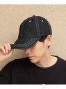 LAKOLE デニム風ステッチキャップ ラコレ 帽子 キャップ ネイビー ブラック